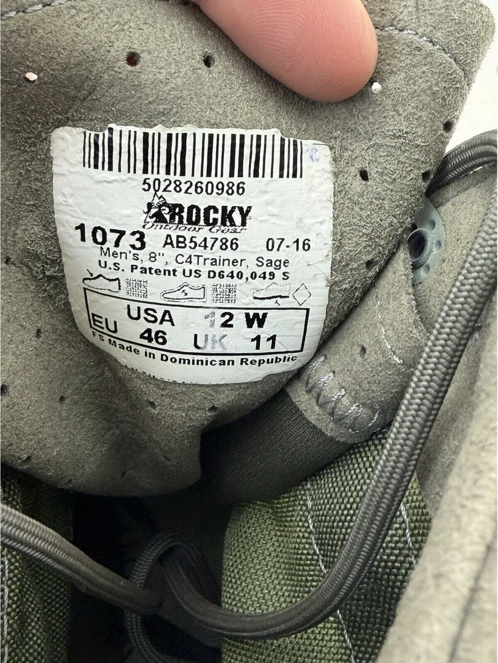 Rocky 8” C4T Trainers Sage Green Boots Tactical Combat 1073 Men's Size 12 W